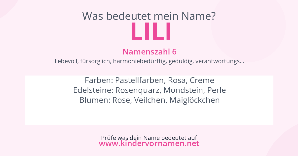 Was bedeutet der Name Lili?