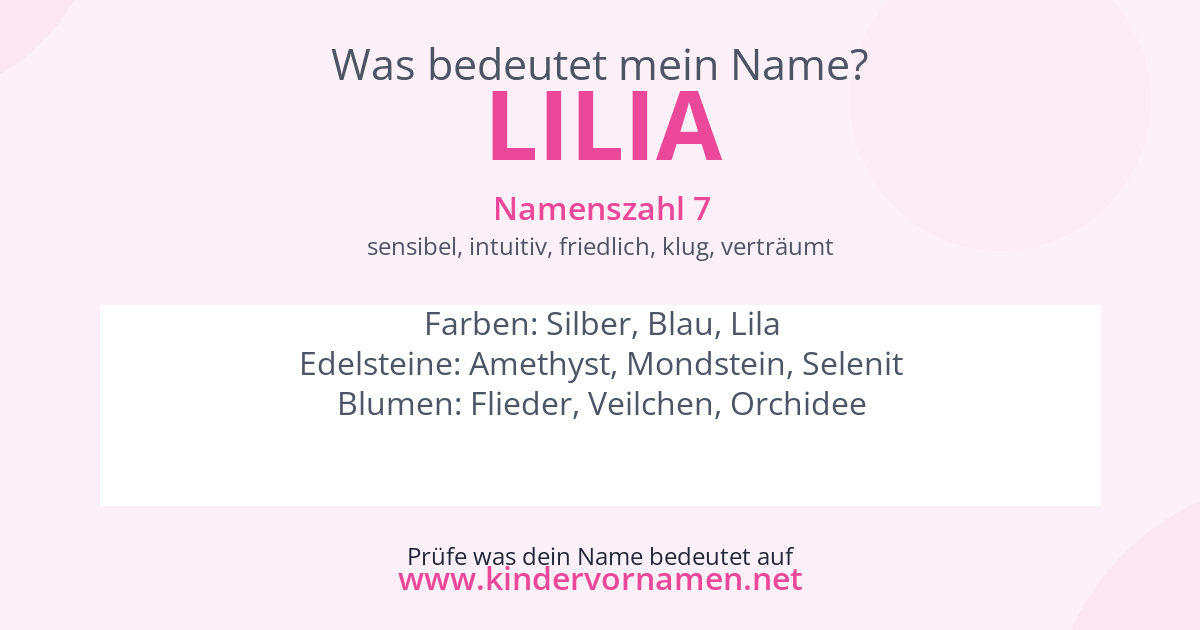 Was bedeutet der Name Lilia?