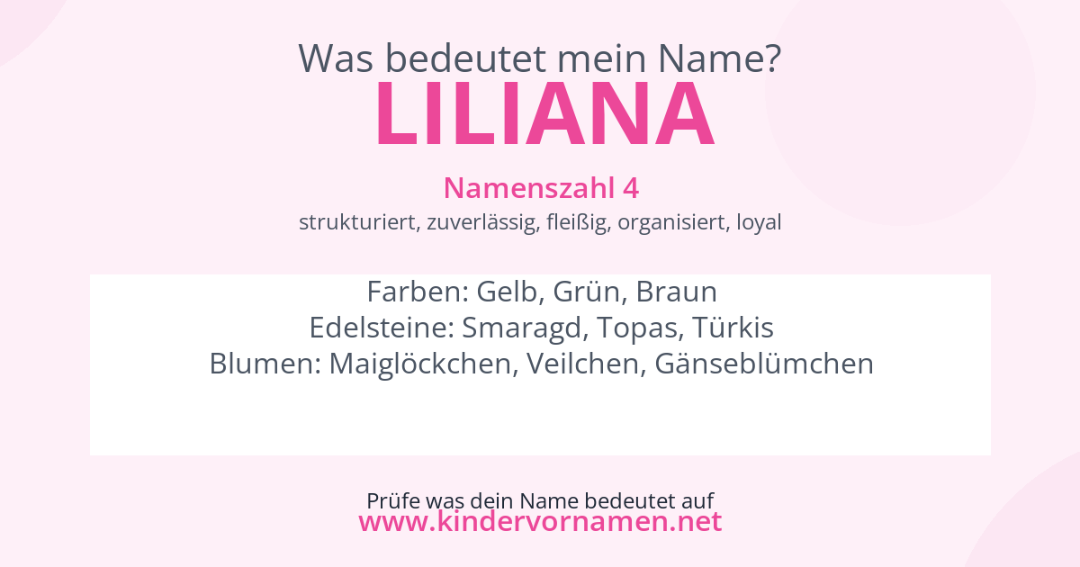 Was bedeutet der Name Liliana?