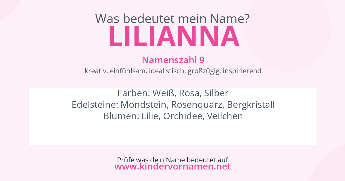 Was bedeutet der Name Lilianna?