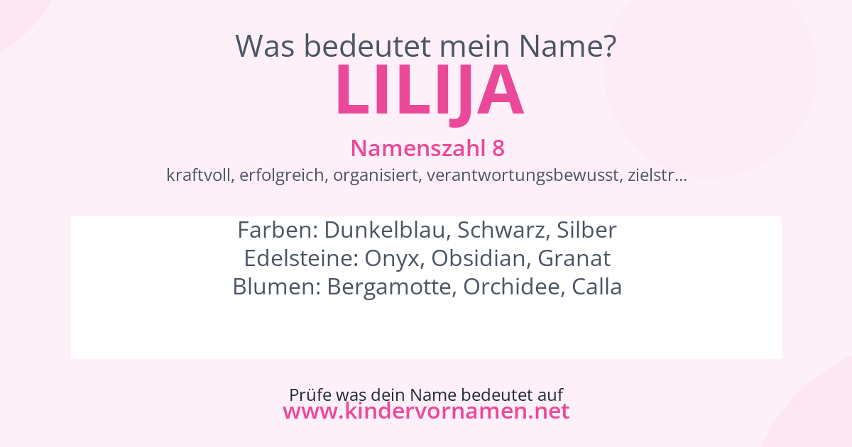Was bedeutet der Name Lilija?