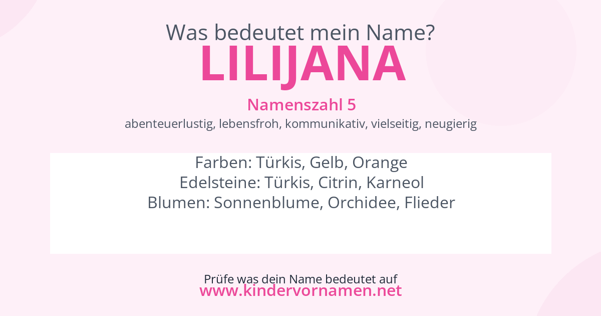 Was bedeutet der Name Lilijana?
