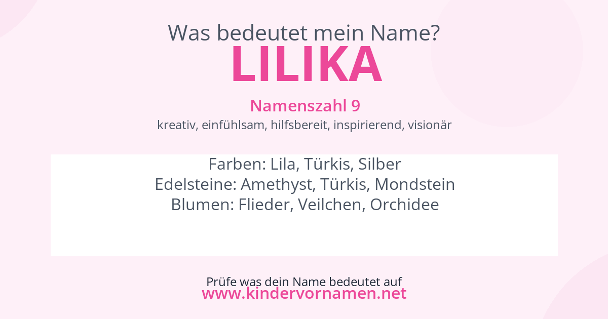 Was bedeutet der Name Lilika?