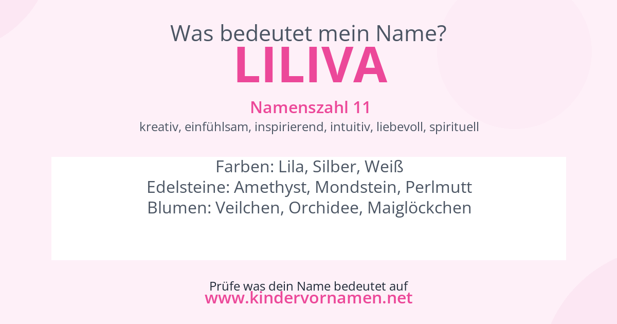Was bedeutet der Name Liliva?