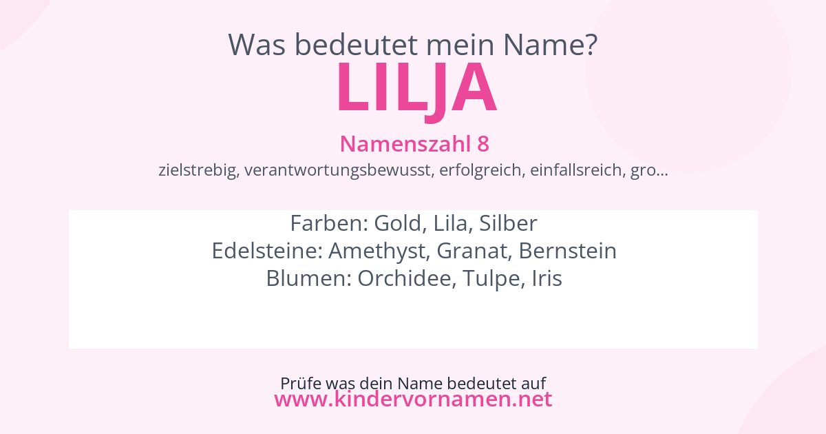 Was bedeutet der Name Lilja?