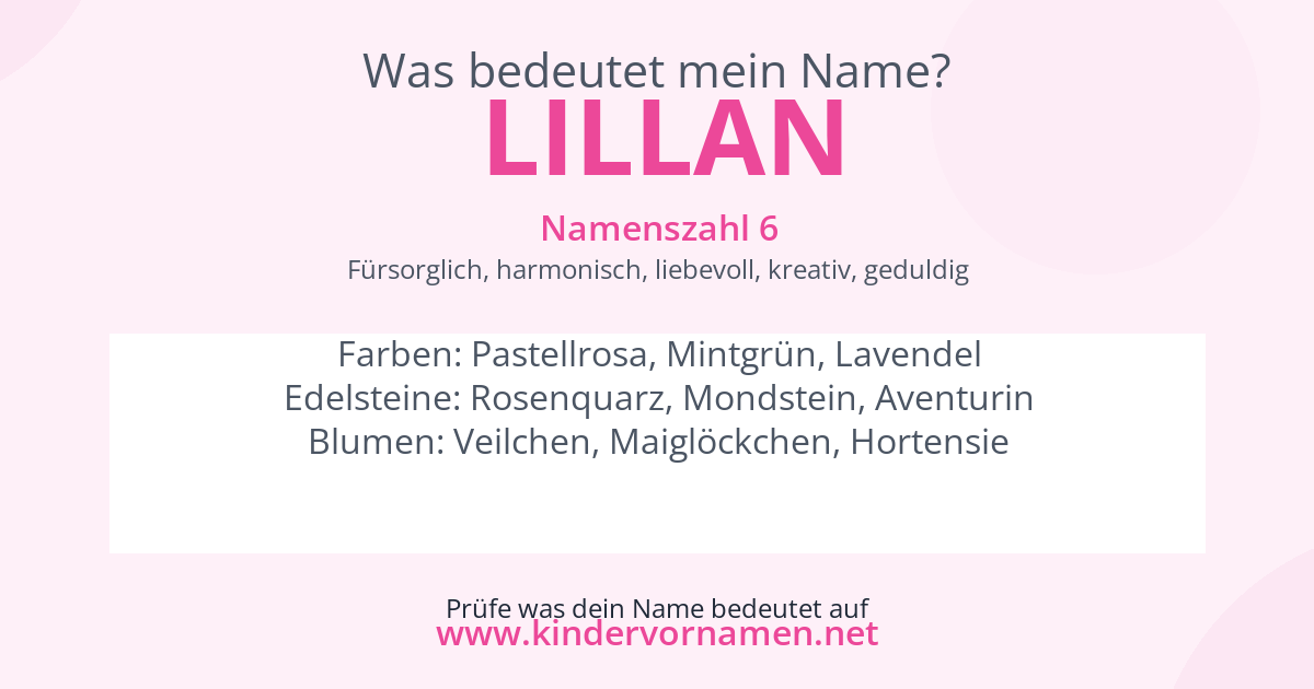Was bedeutet der Name Lillan?
