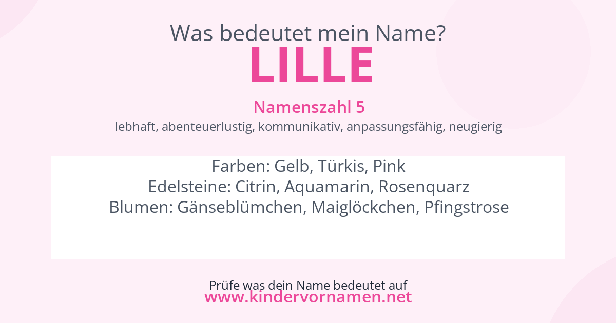 Was bedeutet der Name Lille?