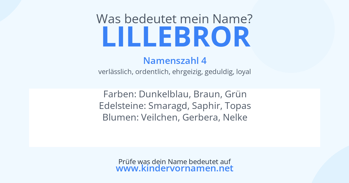 Was bedeutet der Name Lillebror?