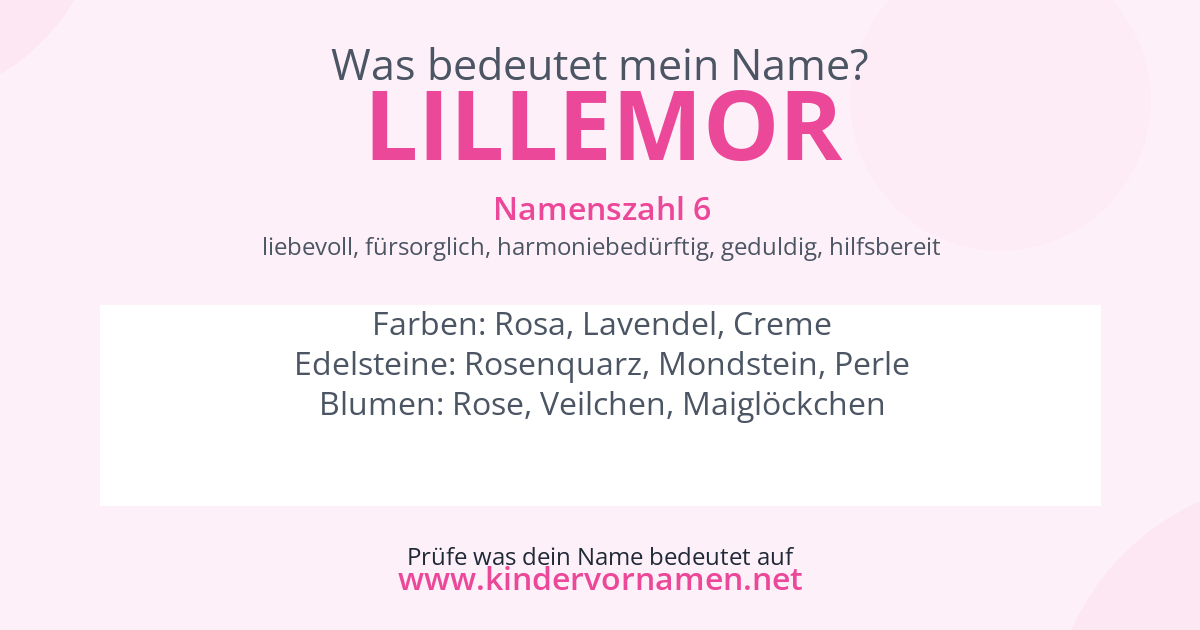 Was bedeutet der Name Lillemor?