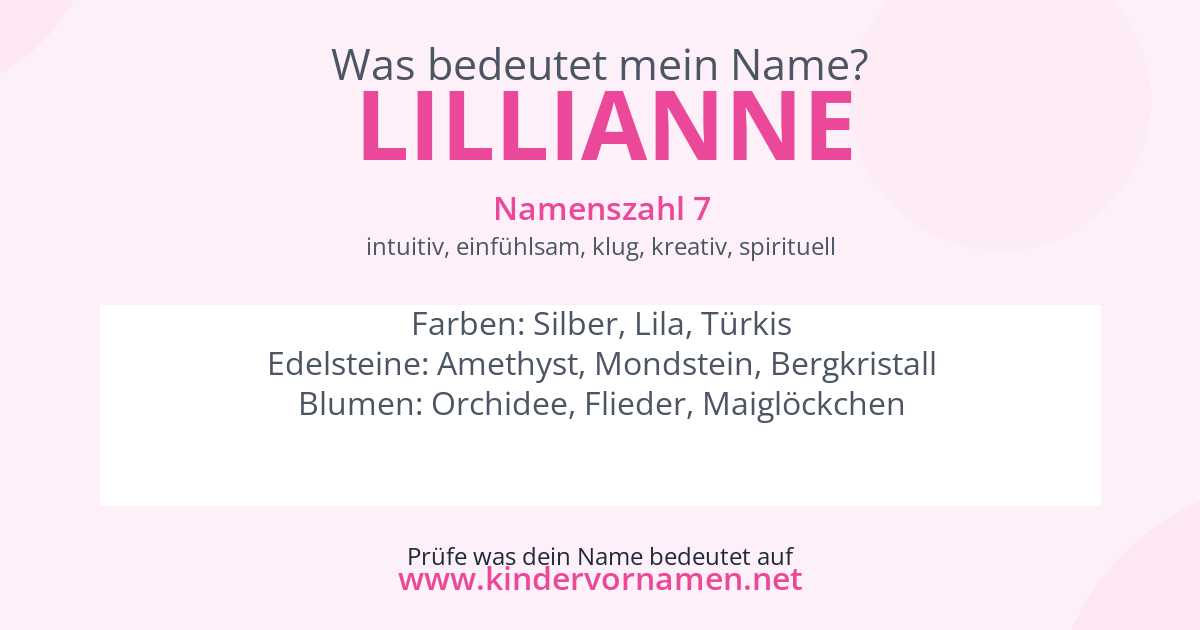 Was bedeutet der Name Lillianne?