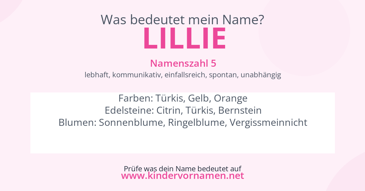 Was bedeutet der Name Lillie?