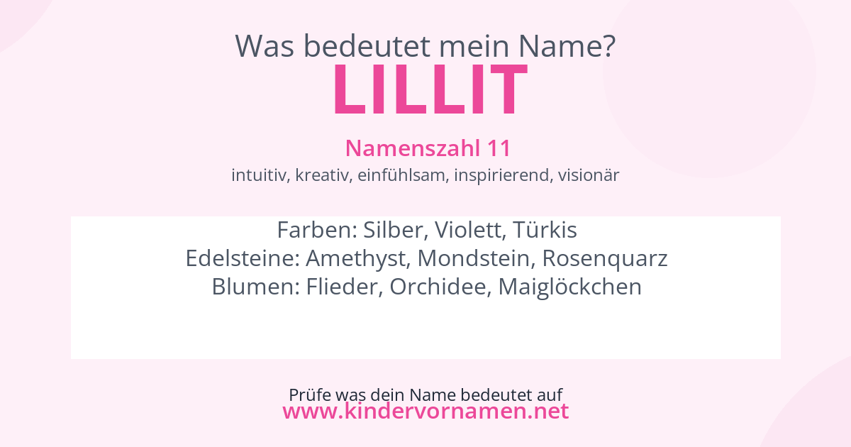 Was bedeutet der Name Lillit?