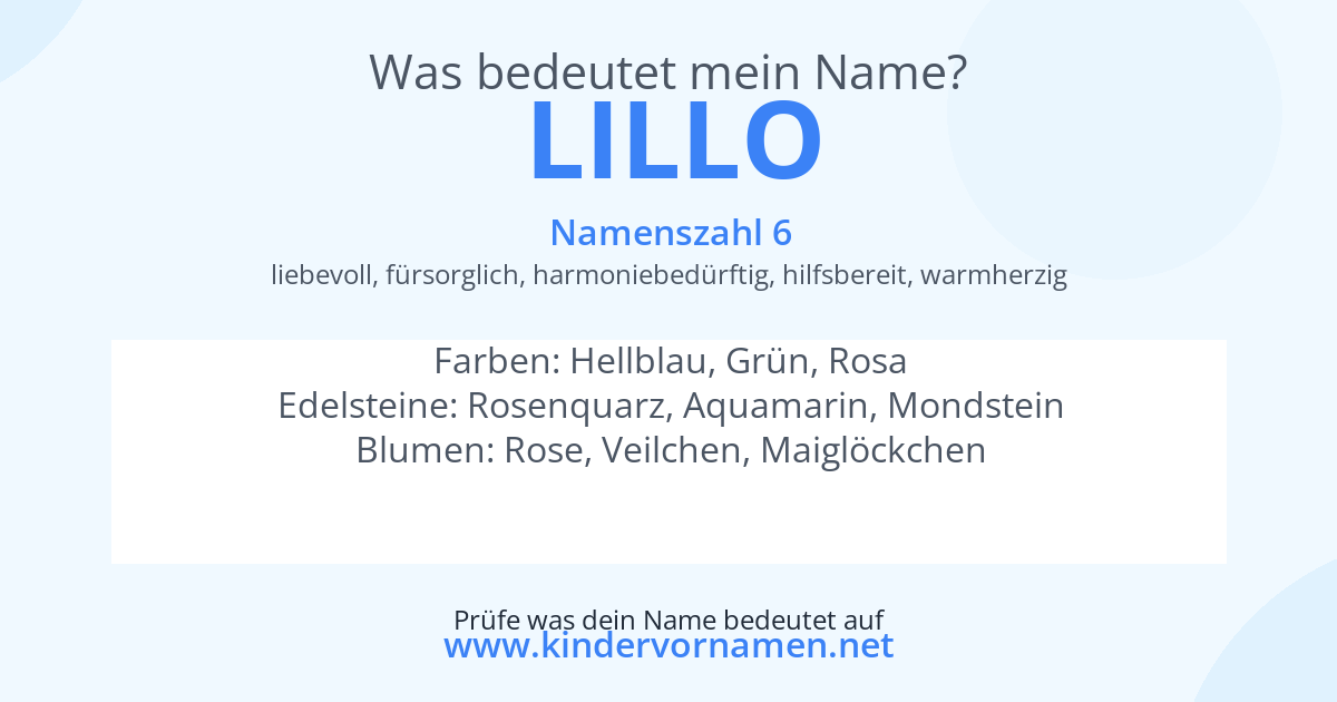 Was bedeutet der Name Lillo?