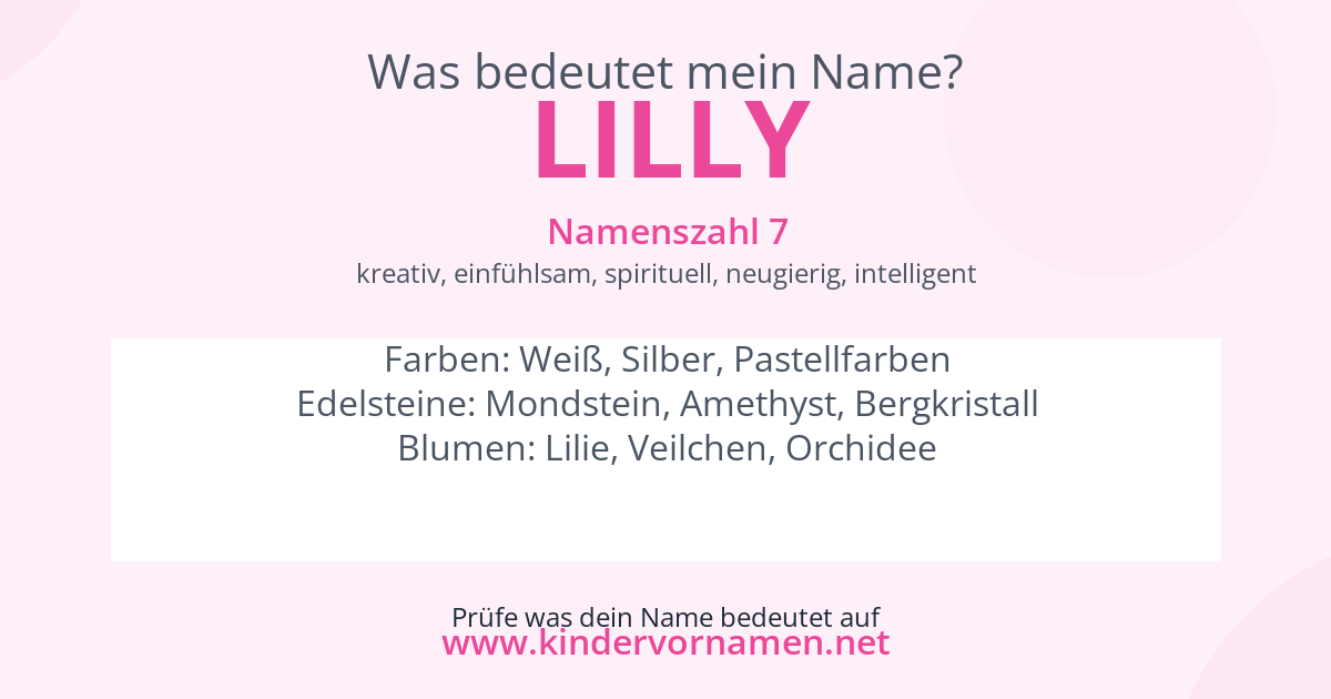 Was bedeutet der Name Lilly?