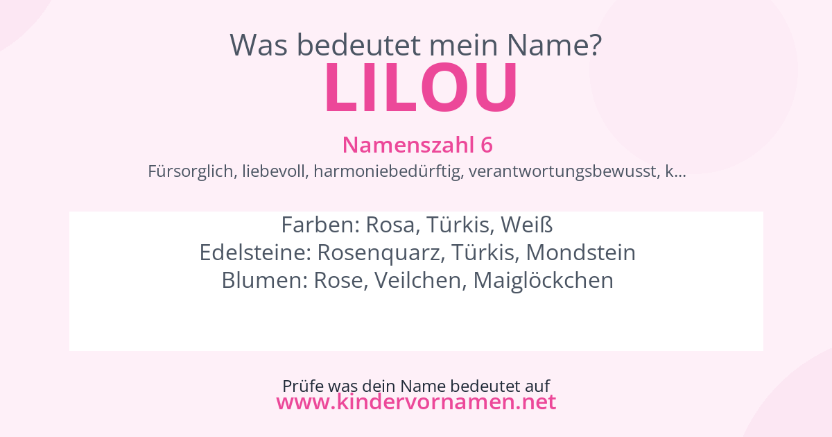 Was bedeutet der Name Lilou?