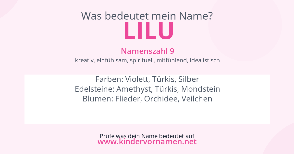 Was bedeutet der Name Lilu?