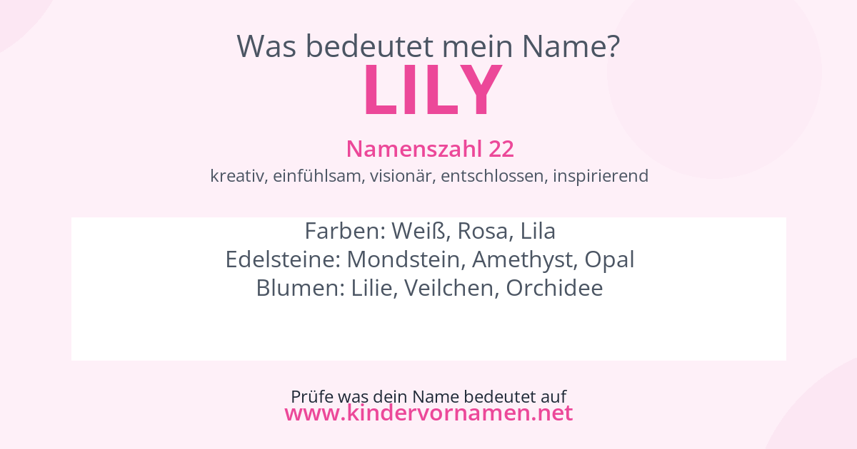Was bedeutet der Name Lily?