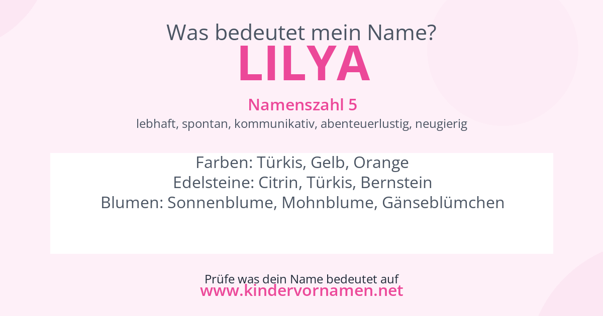 Was bedeutet der Name Lilya?