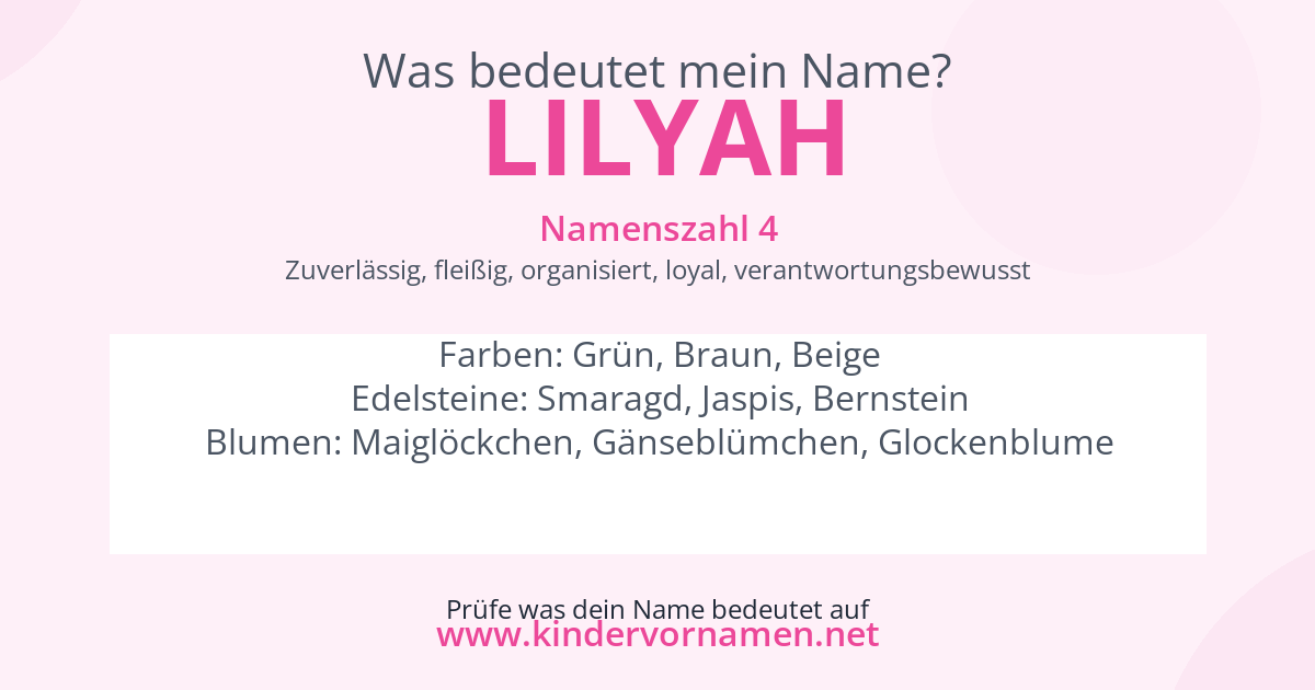 Was bedeutet der Name Lilyah?