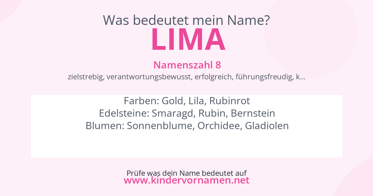 Was bedeutet der Name Lima?