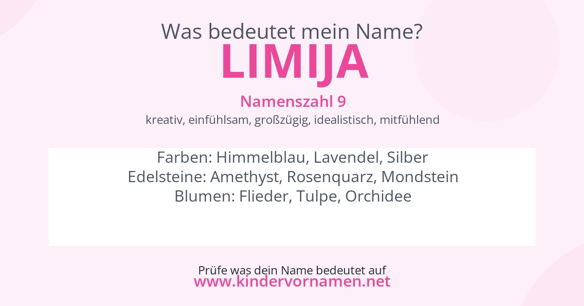 Was bedeutet der Name Limija?