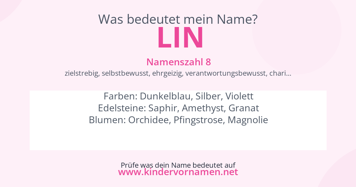 Was bedeutet der Name Lin?