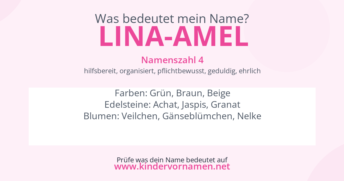 Was bedeutet der Name Lina-Amel?