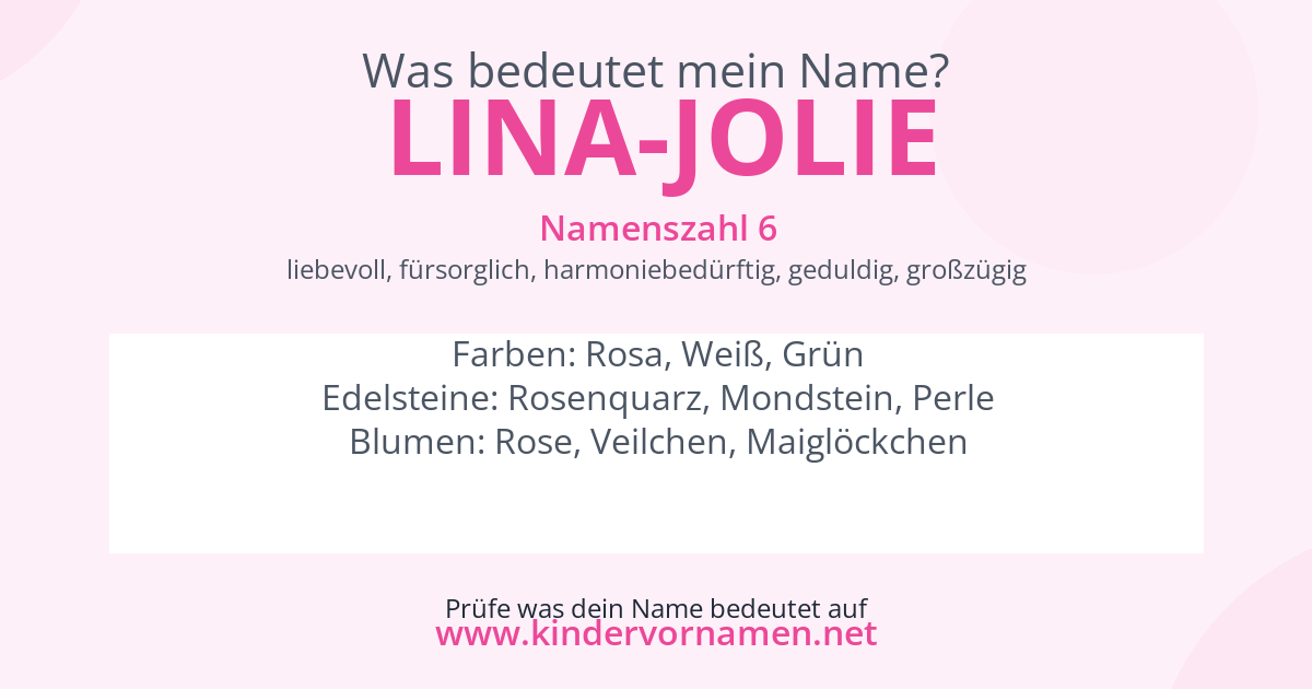 Was bedeutet der Name Lina-Jolie?
