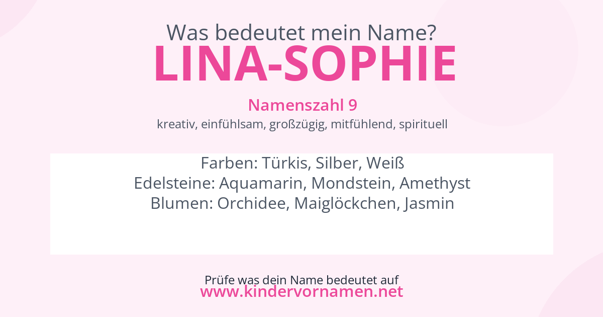 Was bedeutet der Name Lina-Sophie?