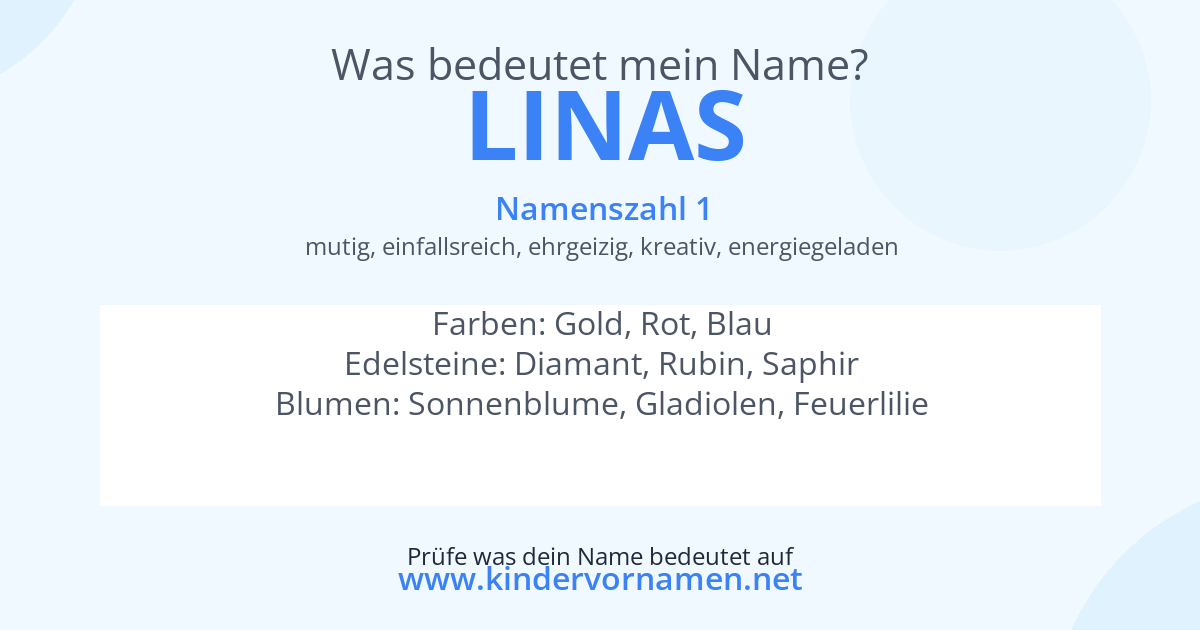 Was bedeutet der Name Linas?