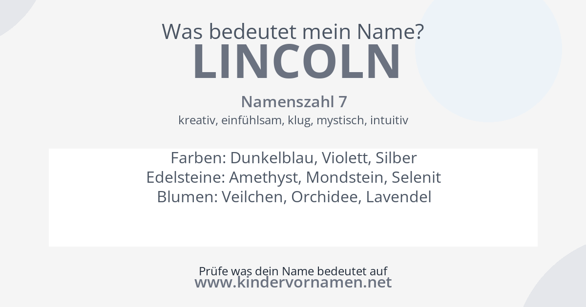 Was bedeutet der Name Lincoln?