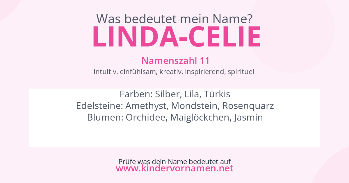 Was bedeutet der Name Linda-Celie?