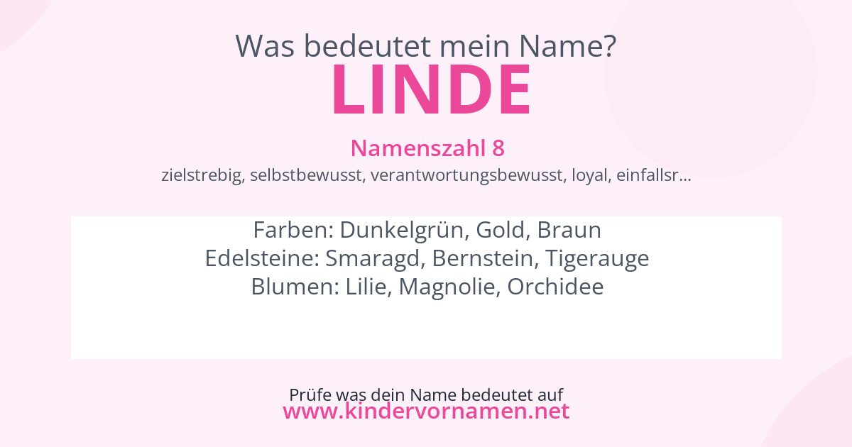 Was bedeutet der Name Linde?