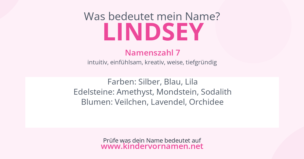 Was bedeutet der Name Lindsey?