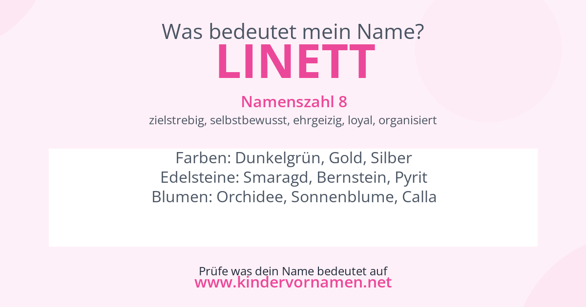 Was bedeutet der Name Linett?