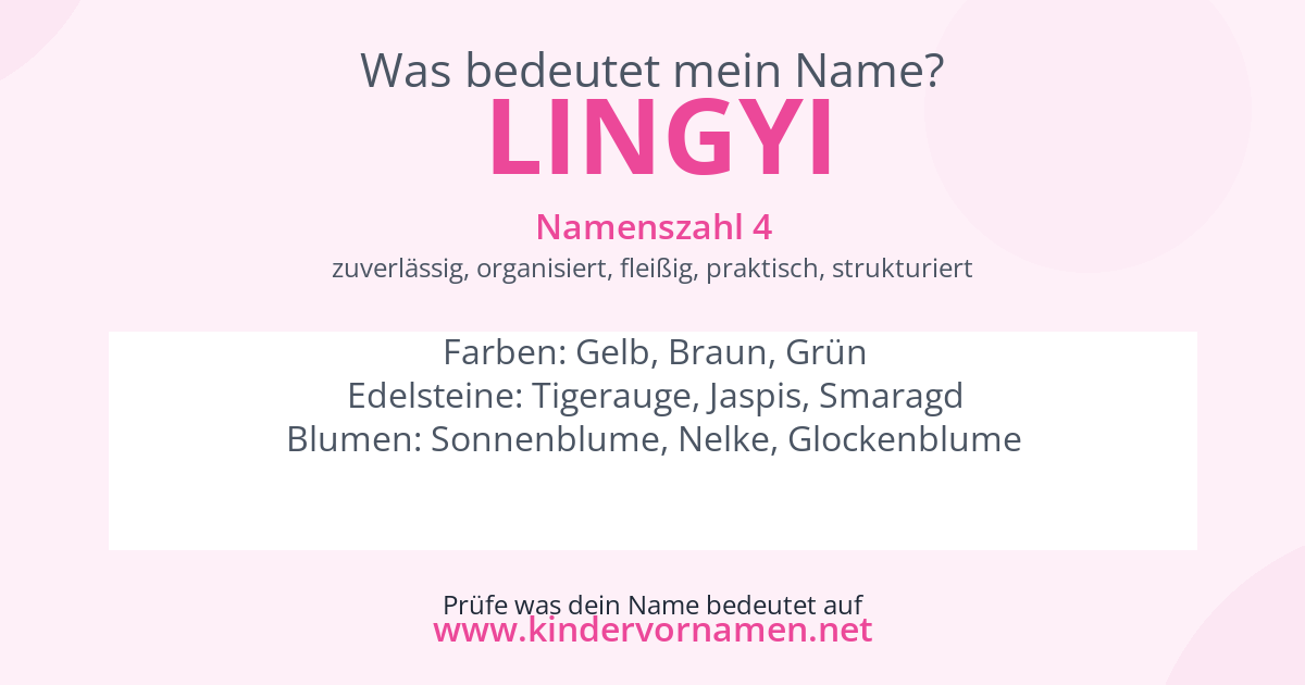 Was bedeutet der Name Lingyi?