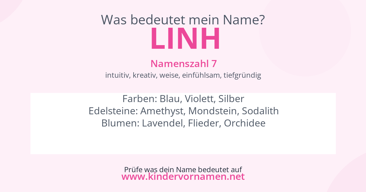 Was bedeutet der Name Linh?