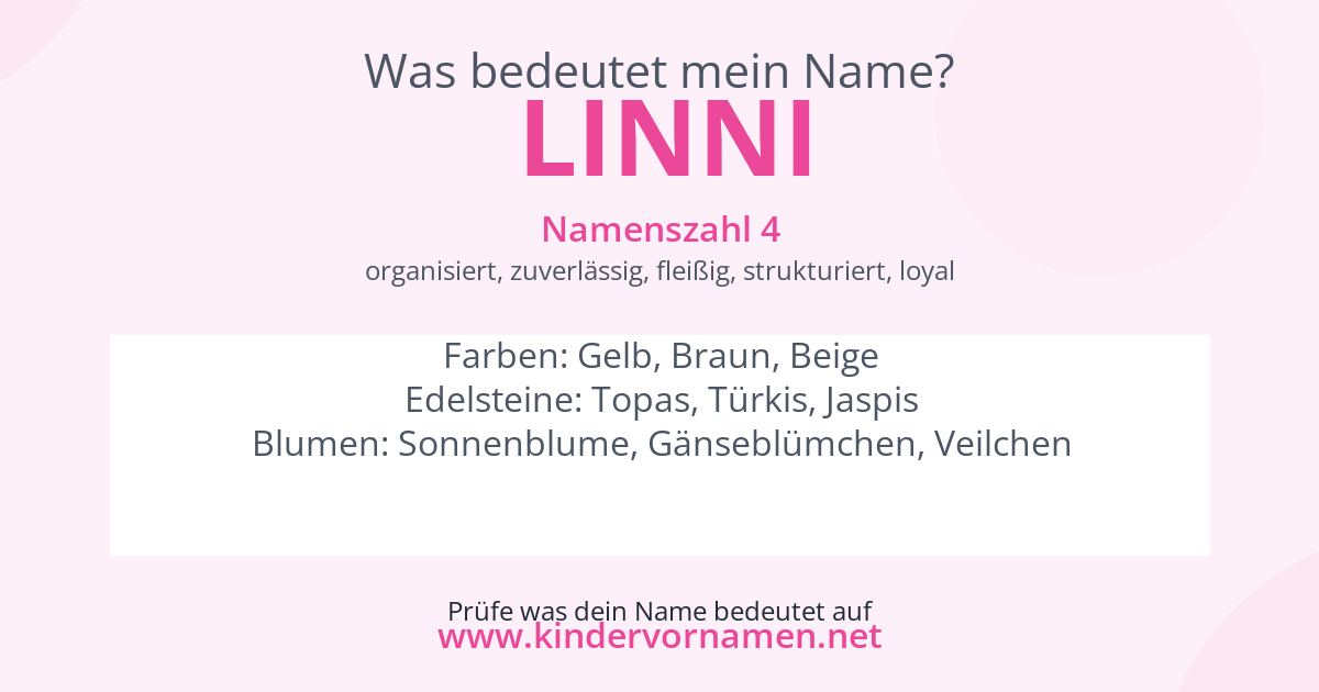 Was bedeutet der Name Linni?