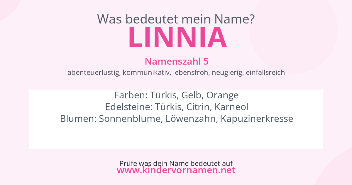 Was bedeutet der Name Linnia?