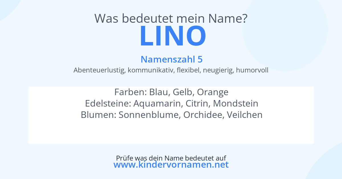 Was bedeutet der Name Lino?