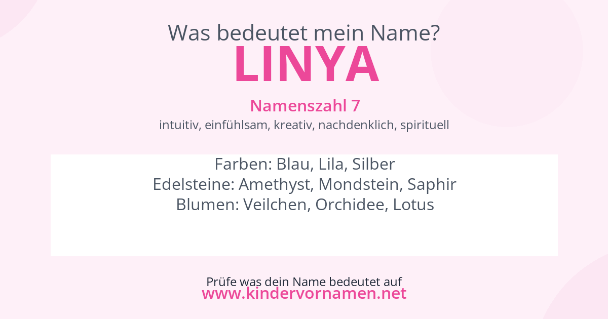 Was bedeutet der Name Linya?