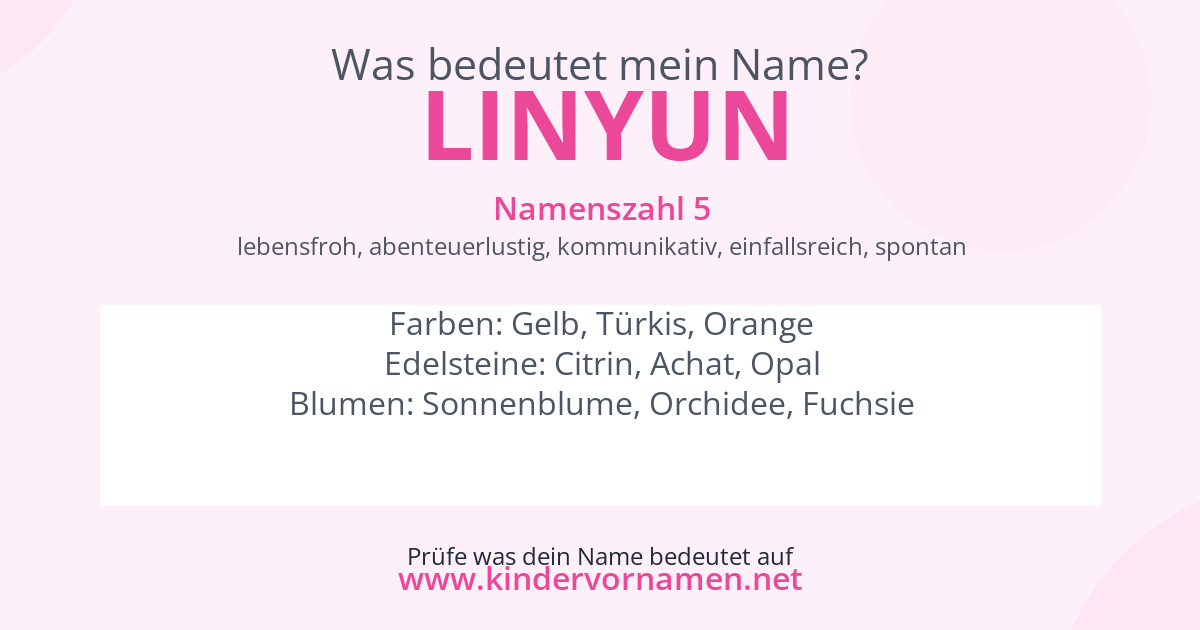 Was bedeutet der Name Linyun?