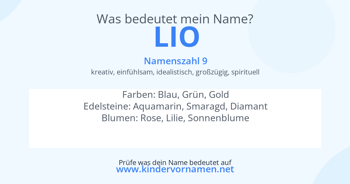 Was bedeutet der Name Lio?
