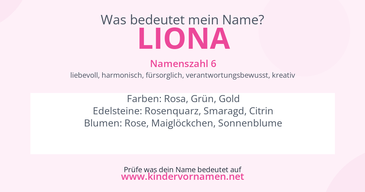 Was bedeutet der Name Liona?