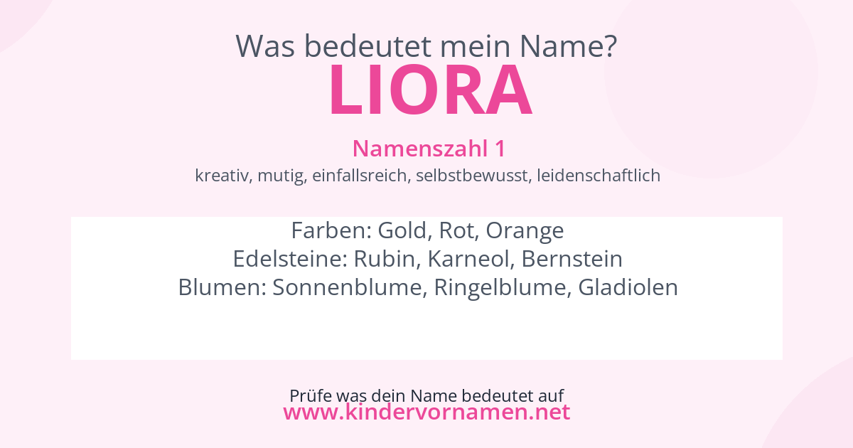 Was bedeutet der Name Liora?