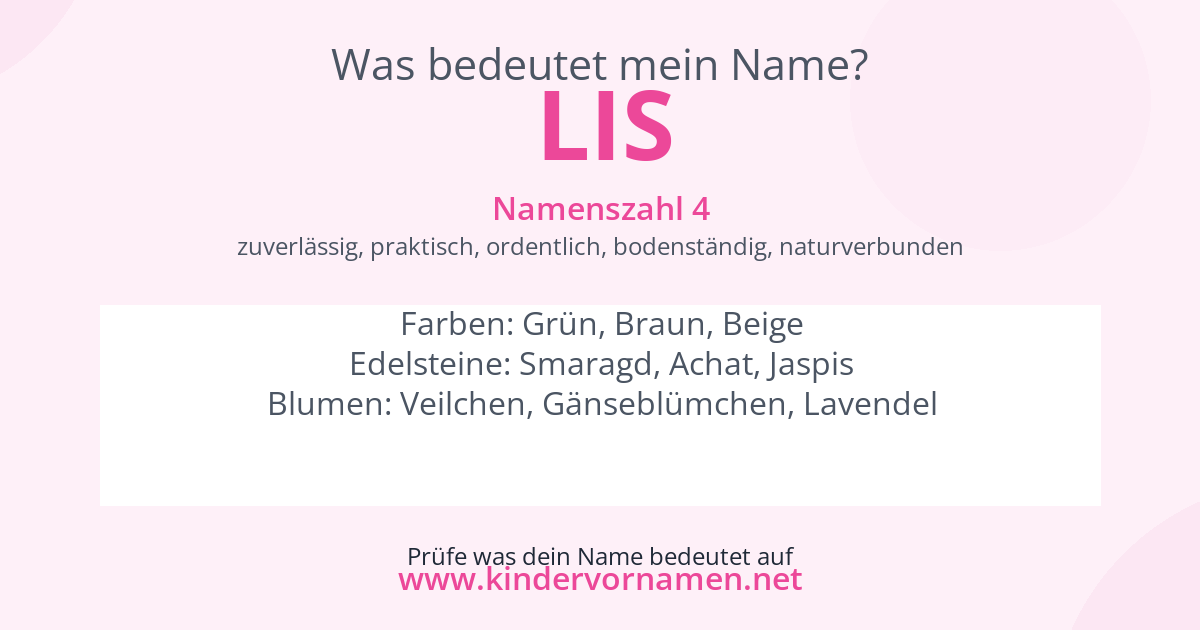 Was bedeutet der Name Lis?