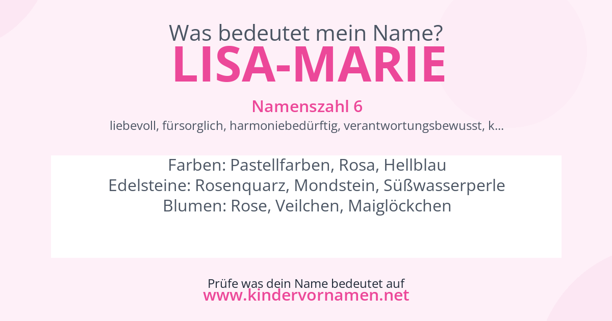 Was bedeutet der Name Lisa-Marie?