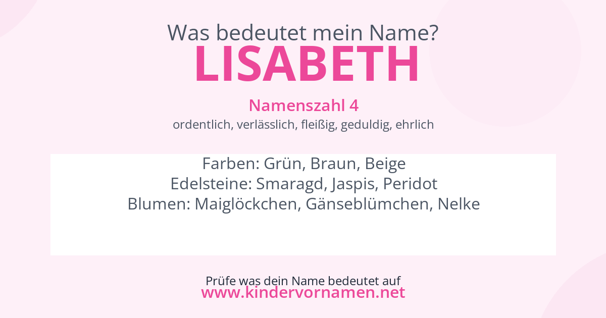 Was bedeutet der Name Lisabeth?