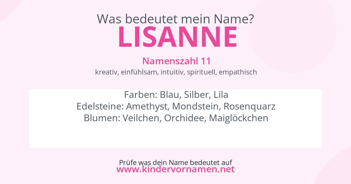 Was bedeutet der Name Lisanne?