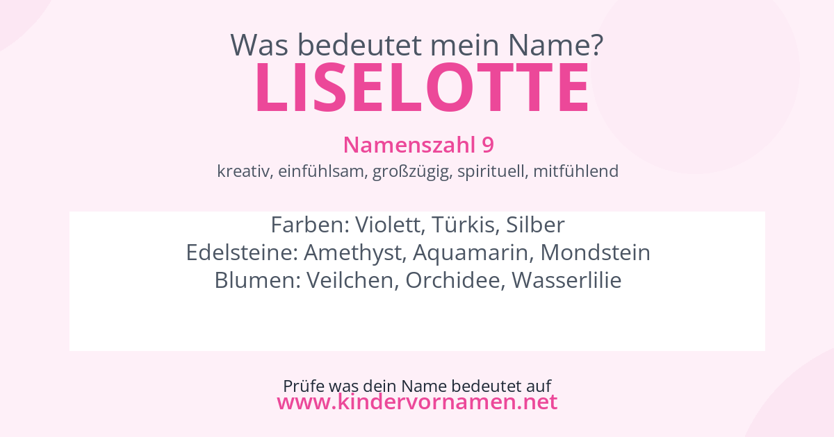 Was bedeutet der Name Liselotte?